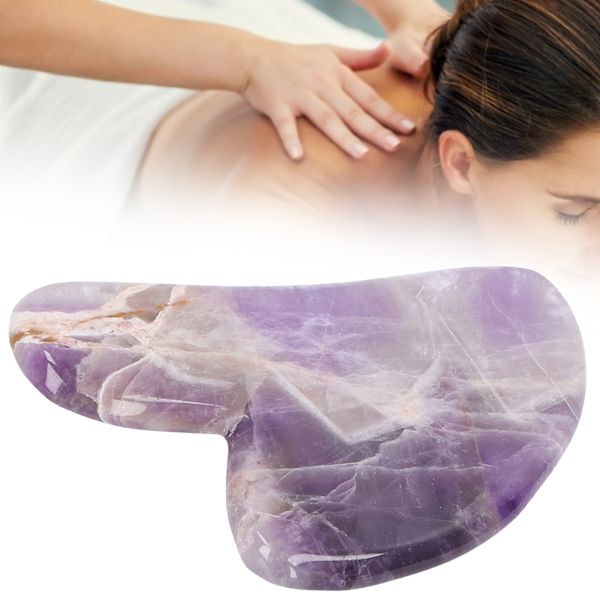 Skrapningsplatta Skrapmassager Hjärtformad Bräda för Ansikte Axlar Ben Mage Rygg(Ametist )