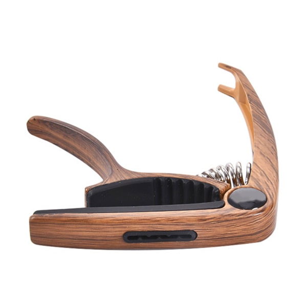 Gitarr Capo Plektrum Set Legering Trä Korn Blank Universal Capo med Plektrum Väska för Prestanda