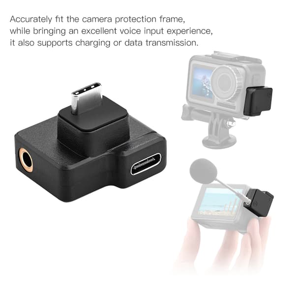 Ulanzi Action Camera Bur Mikrofon MIC 3,5 mm lydadapter for DJI OSMO ACTION