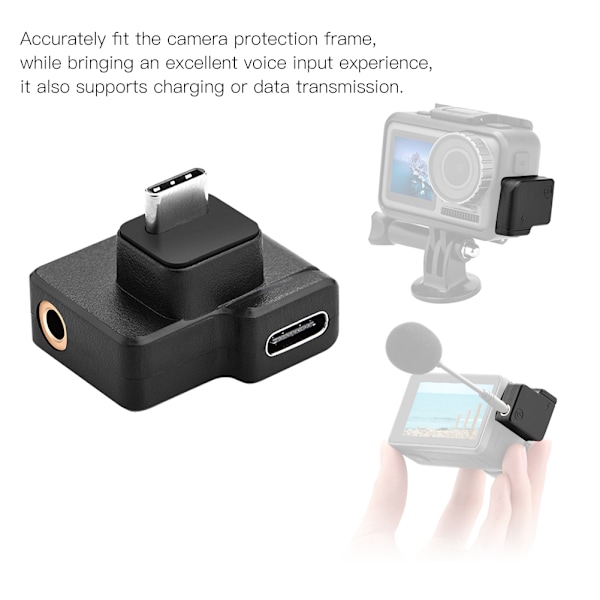 Ulanzi Action Camera Cage Mikrofon MIC 3,5 mm Ljudadapter för DJI OSMO ACTION