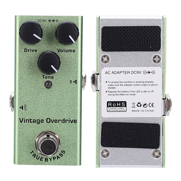 Gitarr Effekt Pedal Vintage Overdrive Mini Bärbar True Bypass Aluminiumlegering DC 9V JDF‑01