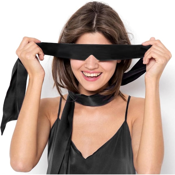 2 stk Satengøynsmaske, Silke Blindfold for Voksen Lek, Komfortabel Kvinne Mann Myk Søvnmaske Justerbar Reise Nap Natt Søvn Øye M