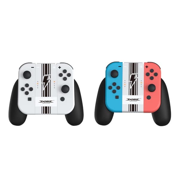 Opladningsgreb Controller til Nintendo Switch & Switch OLED Joy Con Grip Spiltilbehør med Opladningsindikator Pink/Sort