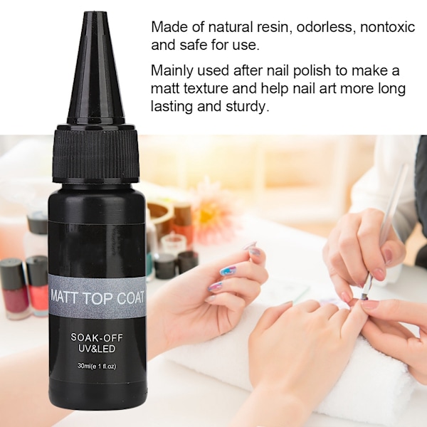 30ml Klar Matt Topplack Gel Långvarig UV Nagelkonstlack Manikyrverktyg