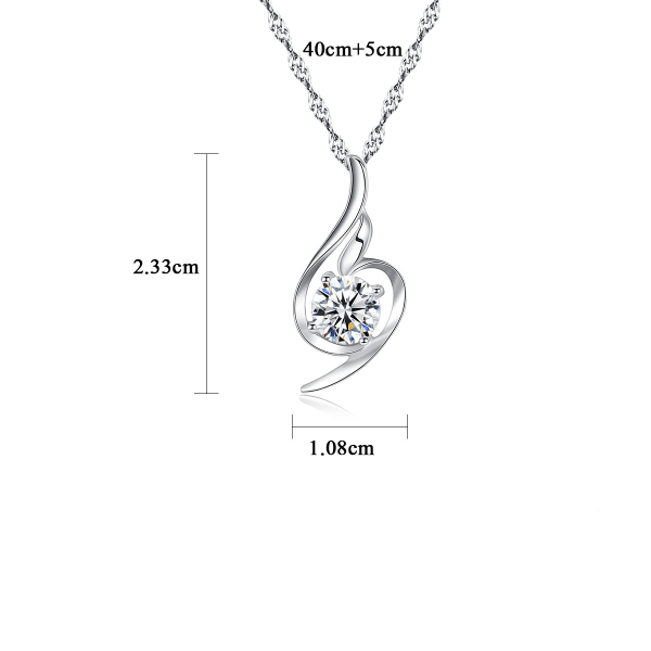 925 Sterling Silver Smycken Zirkon hänge Halsband 18", Gåvor för kvinnor, Mors Dag presenter, Födelsedagspresenter för kvinnor, Halsband för kvinnor