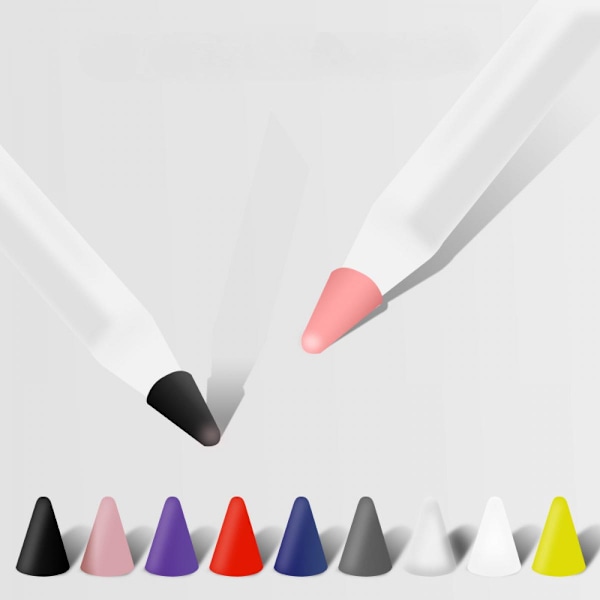 8 stk. Silikone Blyantspids/Tip Beskyttelseshætte Til Tegning Støjfri Til Apple Pencil 1./2. Generations Udskiftning Skridsikker Skrivning