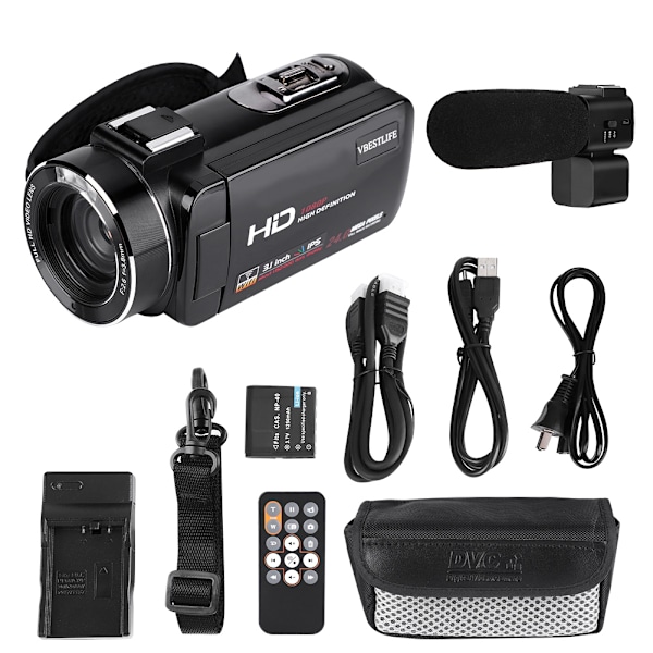VBESTLIFE HDV Z20 3,0 tum IPS-skärm WIFI 16x digital zoom 1080P DV digitalkamera