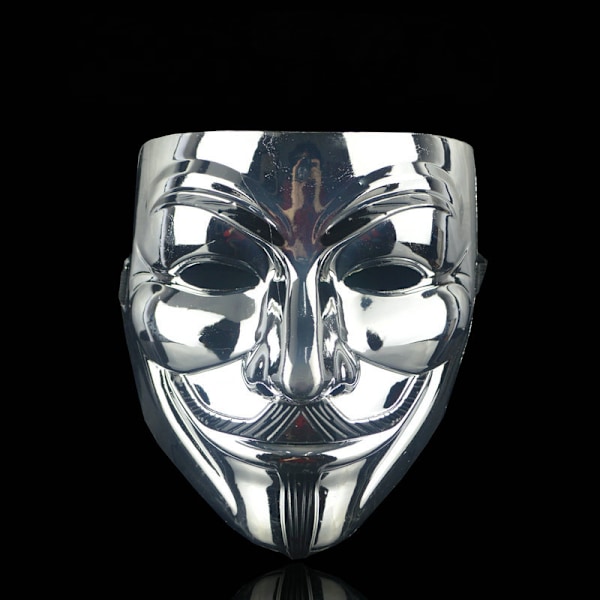 Dianchu Halloween Mask V för Vendetta Hacker Mask, Okänd Man Cosplay Mask Party Kostym Rekvisita Leksak Pojke Flickor Män Damer Leksaker silver