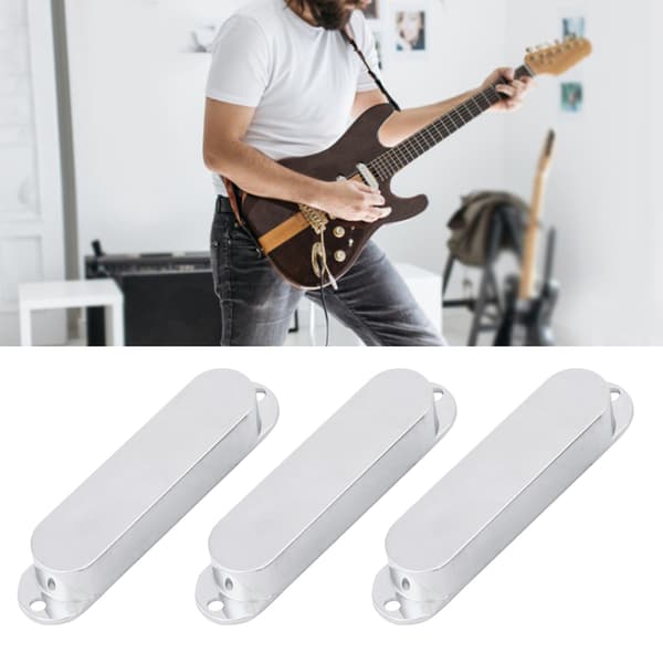 3 st Enkla Pickup-skydd ABS Silver Elektrisk Gitarr Musikinstrument Tillbehör