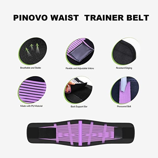 Midjetränare Korsett Trimmer Bälte för Kvinnor Midje Wrap Träningstoppar Slankande Body Shaper Bälte(Lila)