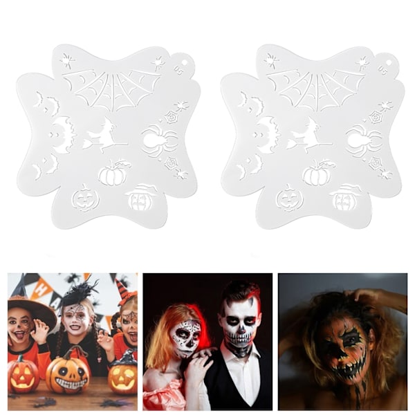 2 st ansiktsmålningsmallar ihåliga ansikts- och kroppsmålningsmallar ansiktsritningsmallar för barn semester halloween smink