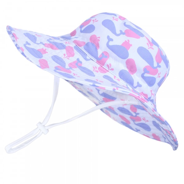 Solhatt for barn, jenter, bøttehatt, strandhatt for småbarn, bredbremmet sommerfiskehatt, justerbar caps for jenter