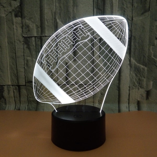 JUSTUP Fotboll 3D Nattlampa 3D Illusion Lamp för Pojkar 16 Färgförändrande Fjärrkontroll Fotboll Barnrum Dekor Lampor（Stil D）