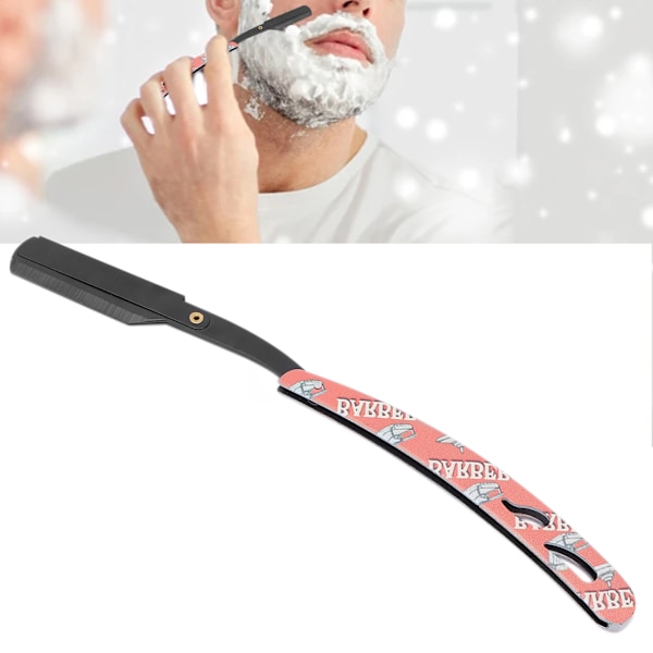 Rustfrit Stål Straight Edge Razor Mænd Manuel Skraber Skægtrimmer Rød (Uden Klinge)