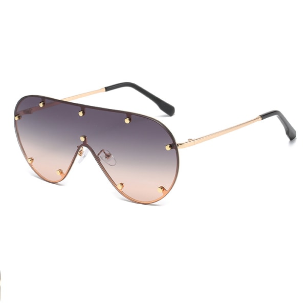 Slim, Rimless Safety Dubbelkantiga rakbladsformade linser Lyxiga solglasögon