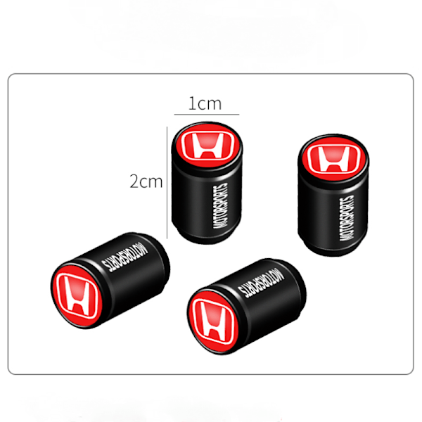 Passer til Honda Accord Crown Road Lingpai Binzhi Civic Bil Dekkventil Deksel Ventilkjerne Beskyttelsesdeksel (Honda Black Label [Svart] 8-pakning)