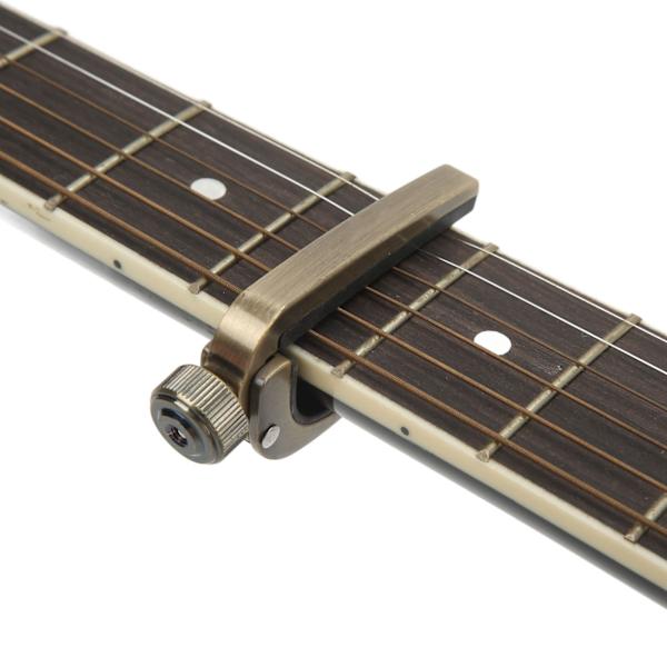 Metalfjeder Capo Tone Justeringsværktøj til Ukulele Akustisk Guitar Strengeinstrument Dele Antik Messing