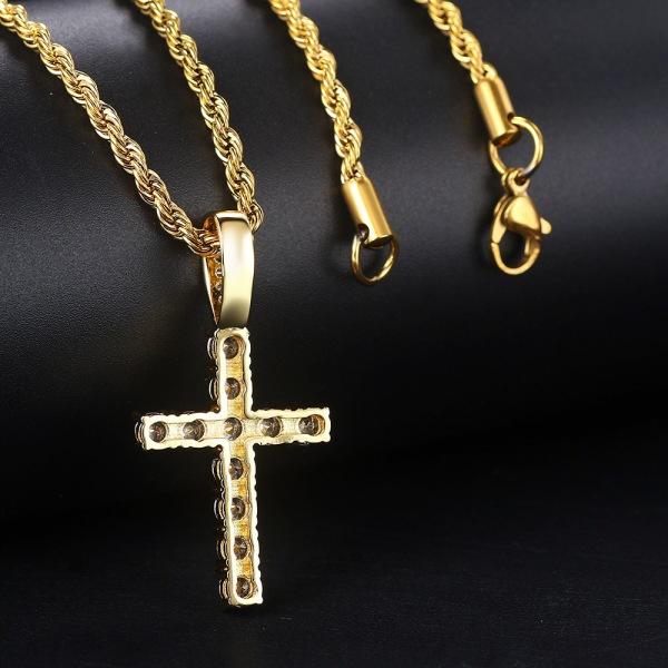 14K guldpläterat korshalsband för kvinnor | Korshänge | Guldhalsband för kvinnor