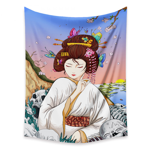 Wekity Gobeläng Estetisk Konst Hembakgrund Tyg Dekor Present Japansk Gobeläng för Vardagsrum Sovrumsdekor (1983B, 51 X 59 tum)