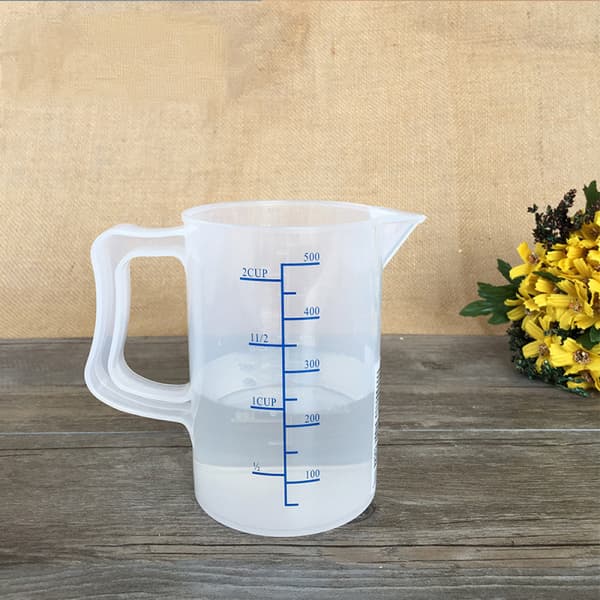 Set med 3 st PP plast blå graderade mätkoppar, kök matlagning bakning mätkoppar, 200/500/1000 ml mätkoppar