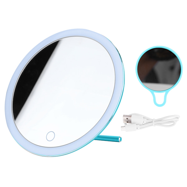 Portable 3X Manifying Cosmetic Mirror Touch Screen Fashionable LED Makeup Mirror Blue