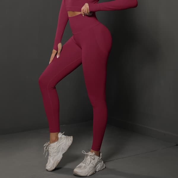 Butt Lifting Workout Leggings til kvinder, Scrunch Butt Gym Seamless Booty Tight (L)