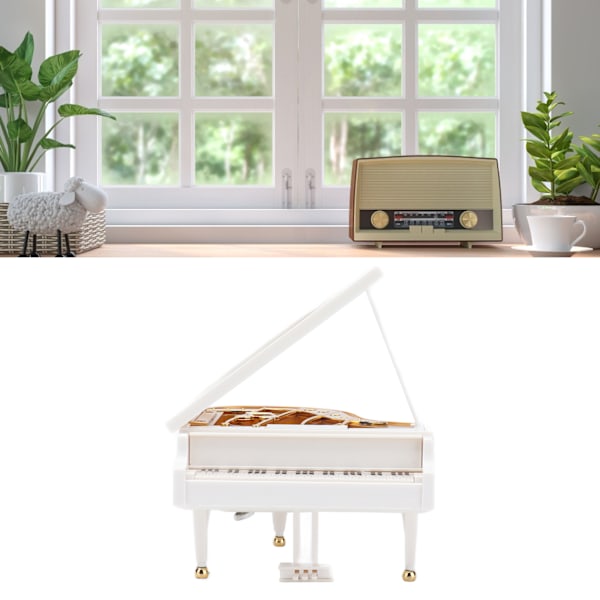 Musiklåda Mini Retro Klassiskt Piano Roterande Triangulär Musiklåda för Hembordsdekoration Prydnad Present