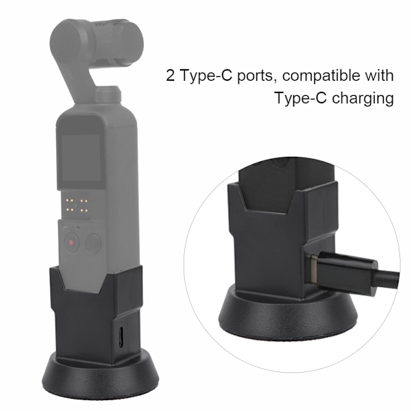 Portabel laddningsbasadapter för DJI OSMO Pocket med 1/4 tums skruvhål