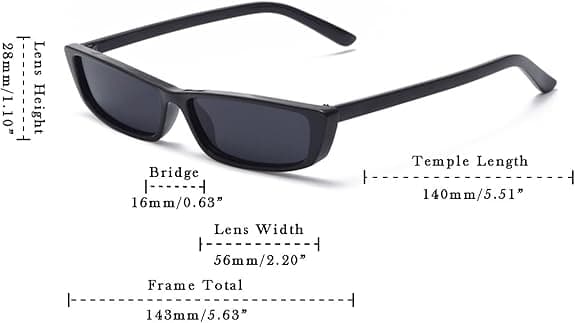 Rektangulära Små Solglasögon Mode Designer Fyrkantiga Shades för kvinnor Black Frame, Black