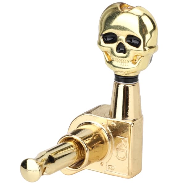 6 stk. Tuning Peg Golden Skull Shaped Elektrisk Guitar Machine Head String Tuner Key