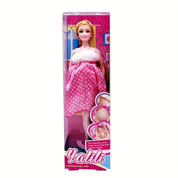 11,5 tum/30 cm Gravid Mammadocka med Bebis på Magen, Flera Leder, Prinsessdocka, Pedagogiska Interaktiva Leksaker, Lär dig Livets Ursprung
