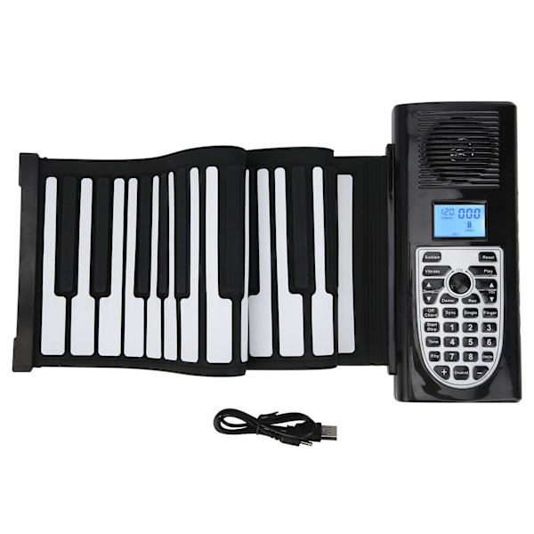 Mjukt tangentbord piano 49-tangenters hoprullbar elektronisk multifunktionell förtjockad polyfon silikon