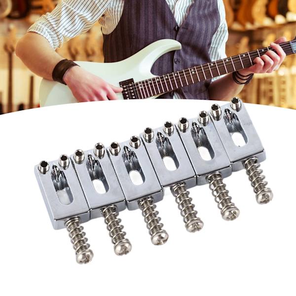 6 st Elektrisk Gitarr Stall Sadel Standard Zinklegering Gitarr Tremolo Stall Rull Sadel för Utbyte Silver