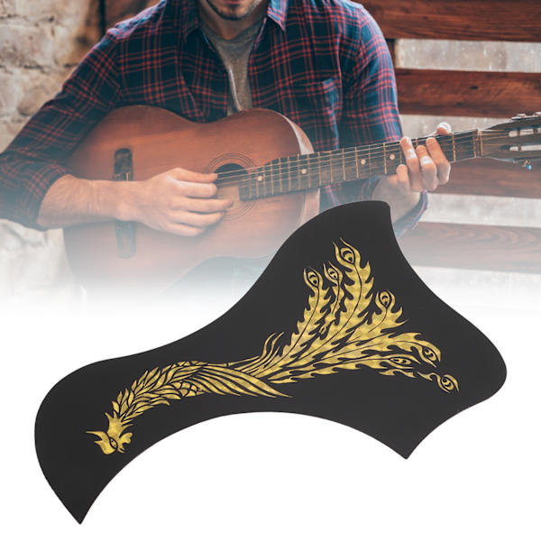 Gitarr plektrumskydd Klassisk Anti Scratch Plate Skyddande Instrument Tillbehör Fågel Typ Fenix Mönster 10 st Guld