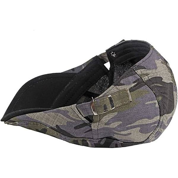 2 kpl Miesten Puuvillainen Litteä Lippis Ivy Gatsby Newsboy Hat, harmaa