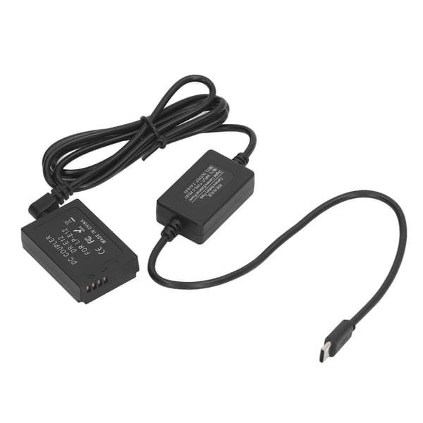 LP E12 Dummy Batteri Digitalkamera DR E12 DC Kobler Dummy Batteri med Type C Strømadapter til M50 M200 M50 Mark Ii M100 M10 M M2