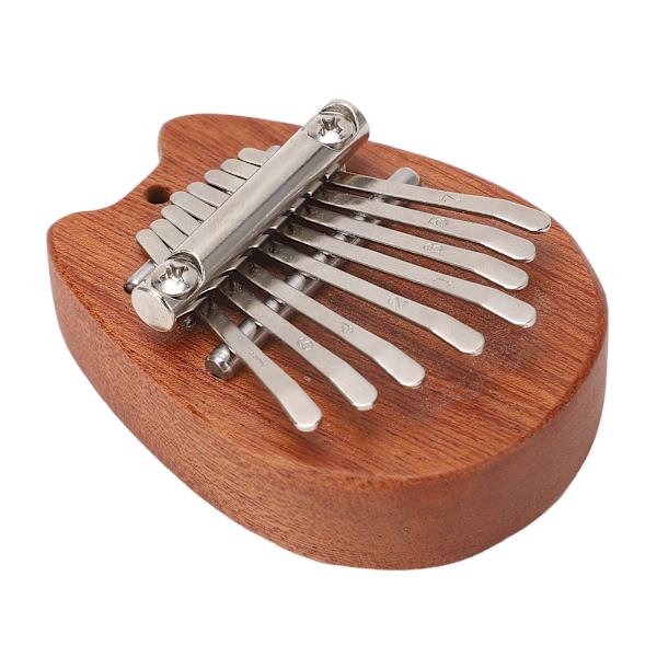 Mini Kalimba 8 tangenter - Klar og behagelig lyd - Enkelt å spille - Bærbar tommelfingerpiano med hengetau XA67 Kattehode