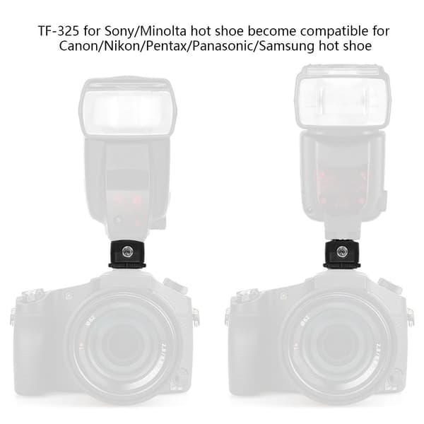 Mini plastik hot shoe adapter konverter 3.5 PC Sync Socket Flash kamera tilbehør (TF-325)