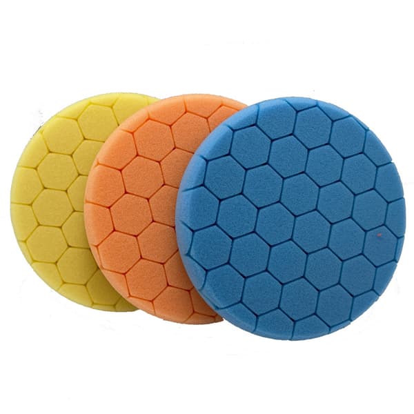 Snedställd svamp polering vaxning bricka restaurering bricka bil skönhet vaxning bricka 6 tum medium gul (4-pack)