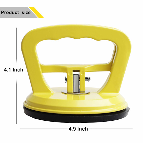 Glas Sugkopp Tungt Aluminium Vakuumplatta Dragare Handtag Hållare Krokar Duty Galss Lyft/Kakel Sugkopp Lyft/Flytta Glas (Gul, 2Pack)