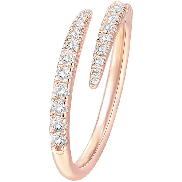 14K guldpläterad Cubic Zirconia Open Twist Eternity Band för kvinnor-----Rose Gold (Storlek 7)