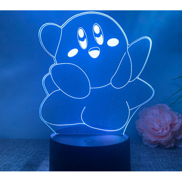 3D Nattlys Stjerne Kirby Kreativ USB Berøring Fargerik Fjernkontroll 16 Farger LED Gavelys Stjerne Kirby 2 Svart Berøring Fargerik