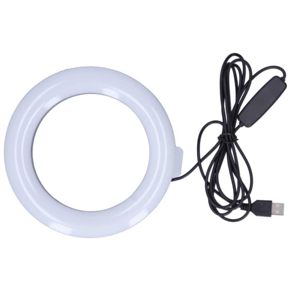 16 cm dæmpbar LED-ringlampe med klipholder til live-udsendelse og fotografering