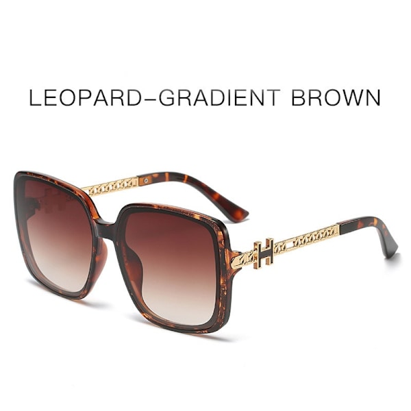 Solbriller til kvinder trendy Oversized Fashion Designer Style Gradient UV400 Linse Metalramme
