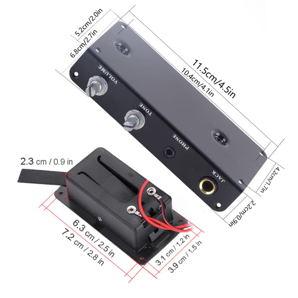 SG‑20 Silent Guitar EQ Equalizer Pickup med Tone Volume Control Knob Luthier DIY Parts