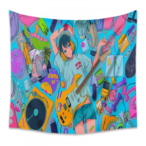 Wekity Anime-tapetti Esteettinen Taide Koti Tausta Kangas Sisustus Lahja Boho-tapetti Olohuoneen Makuuhuoneen Sisustukseen (614-1, 59 X 79 tuumaa)