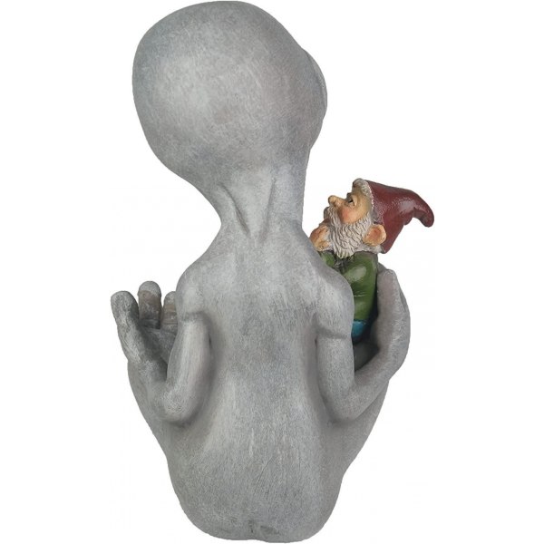 Bella Haus Design Andre' & Fritz vänskapsberättelser Alien och Gnome trädgårdsstaty | Poly-Resin 6,5\" h x 4\" w x 3,5\" d