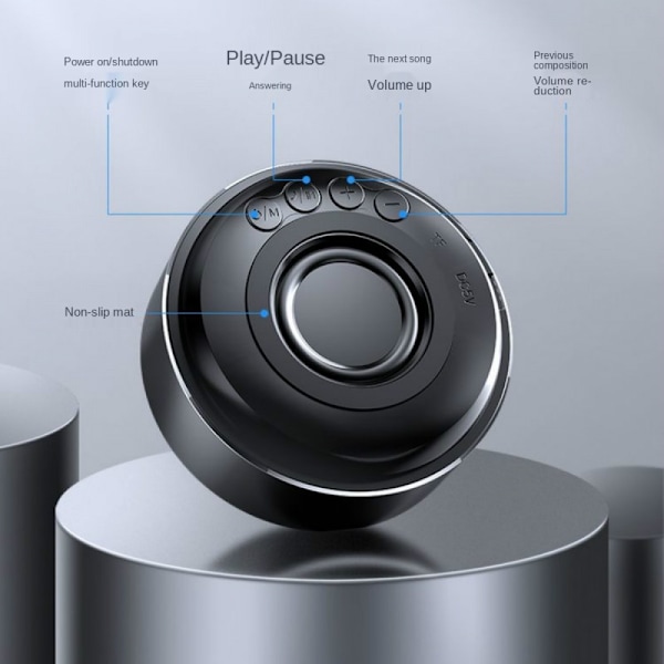 Mini Bluetooth-kaiutin Kannettava Metalli Ulkoilma Vahva Basso Pieni Teräs Tykki Tukee TWS-liitäntää Langaton Äänisarakke