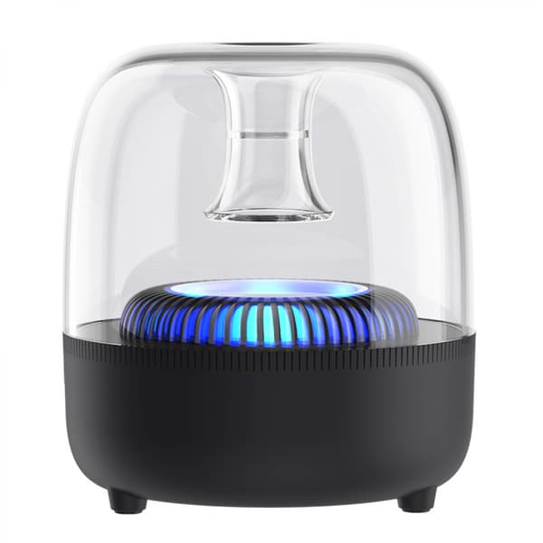 F7 bluetooth-højttaler transparent farverigt lys sort