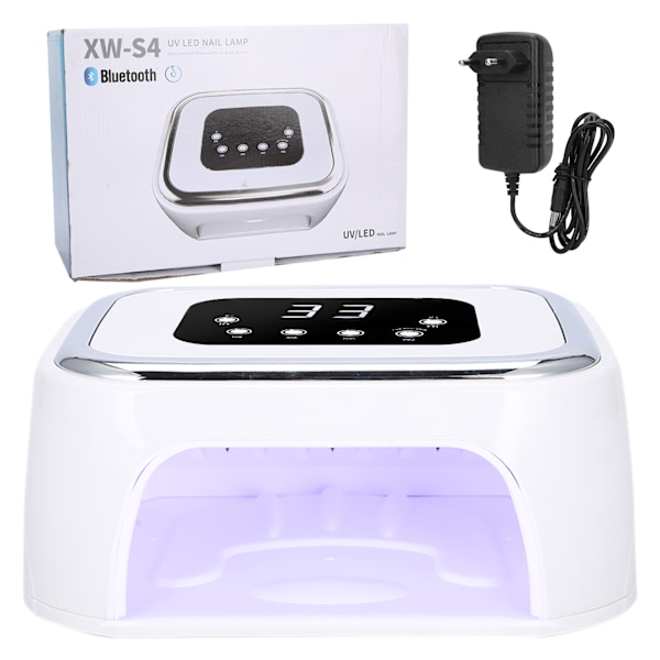 80W LED UV Nageltorklampa Gel Polish Nagelhärdningsmaskin med Bluetooth